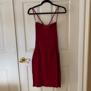 Express sexy red corset style stretch dress sz 2.